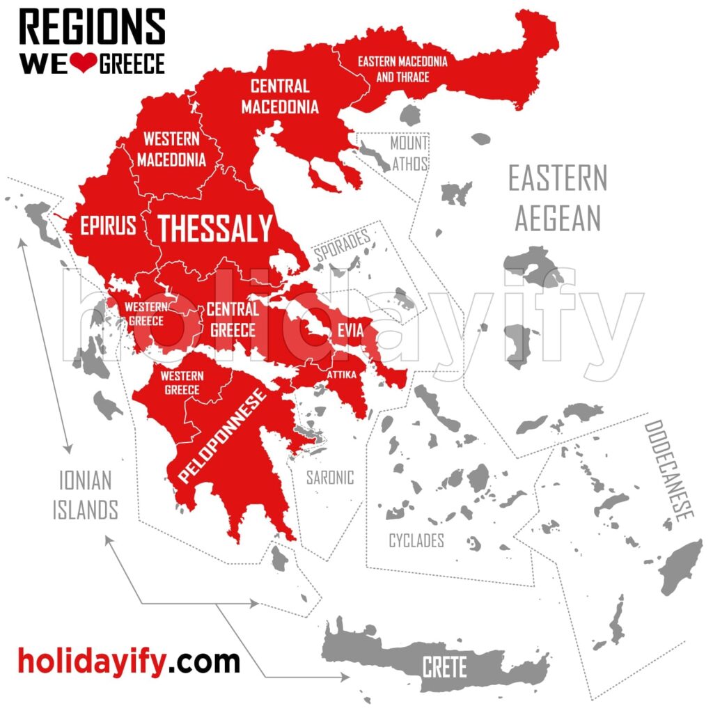 map of greece regions