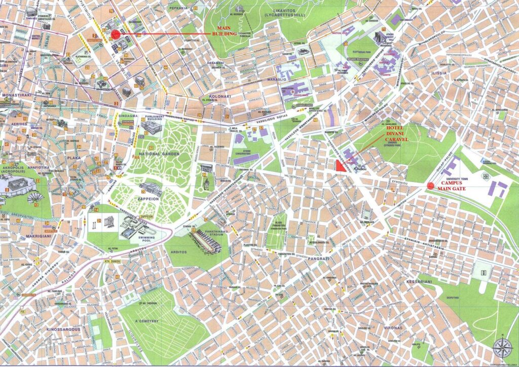detailed map of athens greece