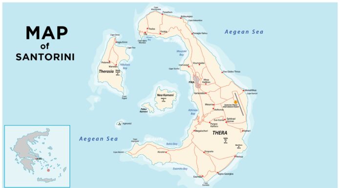 Santorini Haritası Santorini Yunanistan haritası