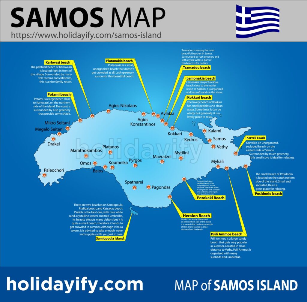 map of samos grecee