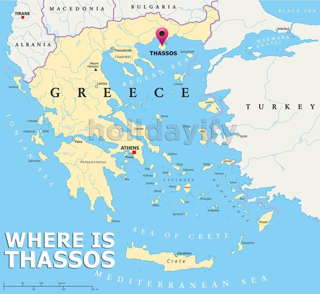 where is thassos island