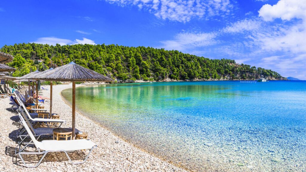 milia beach, alonissos island greece