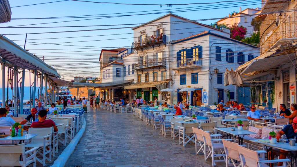 restaurant taverna in hydra island greece