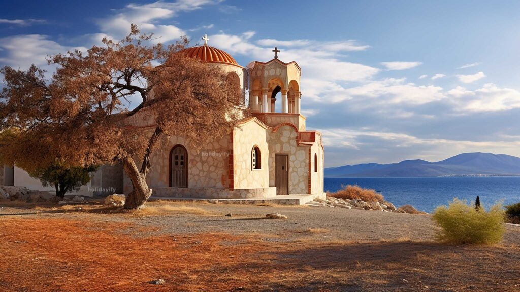 saint nektarios church aegina island greece