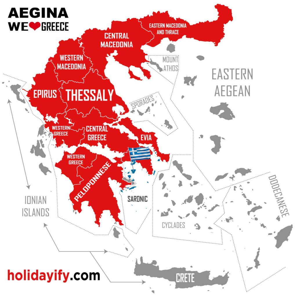 where is aegina island greece map