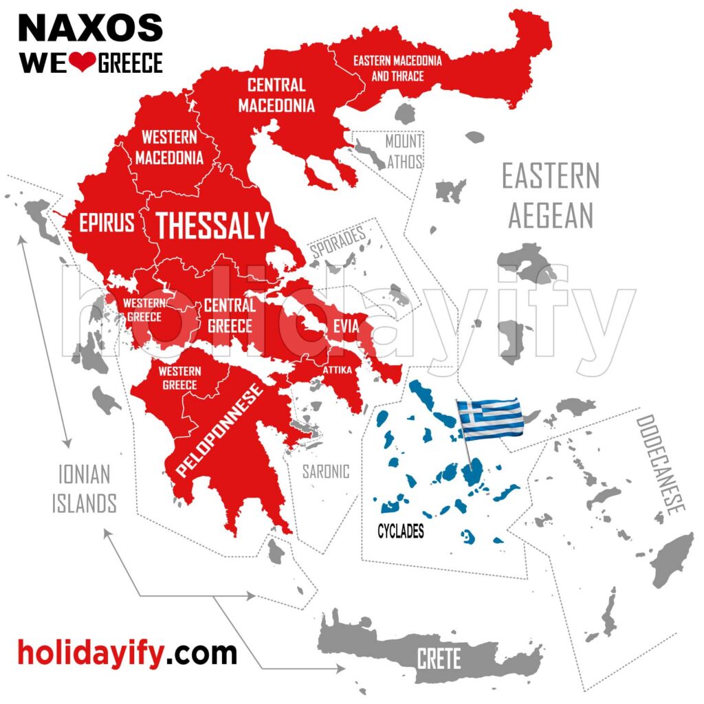 where is naxos island greece map