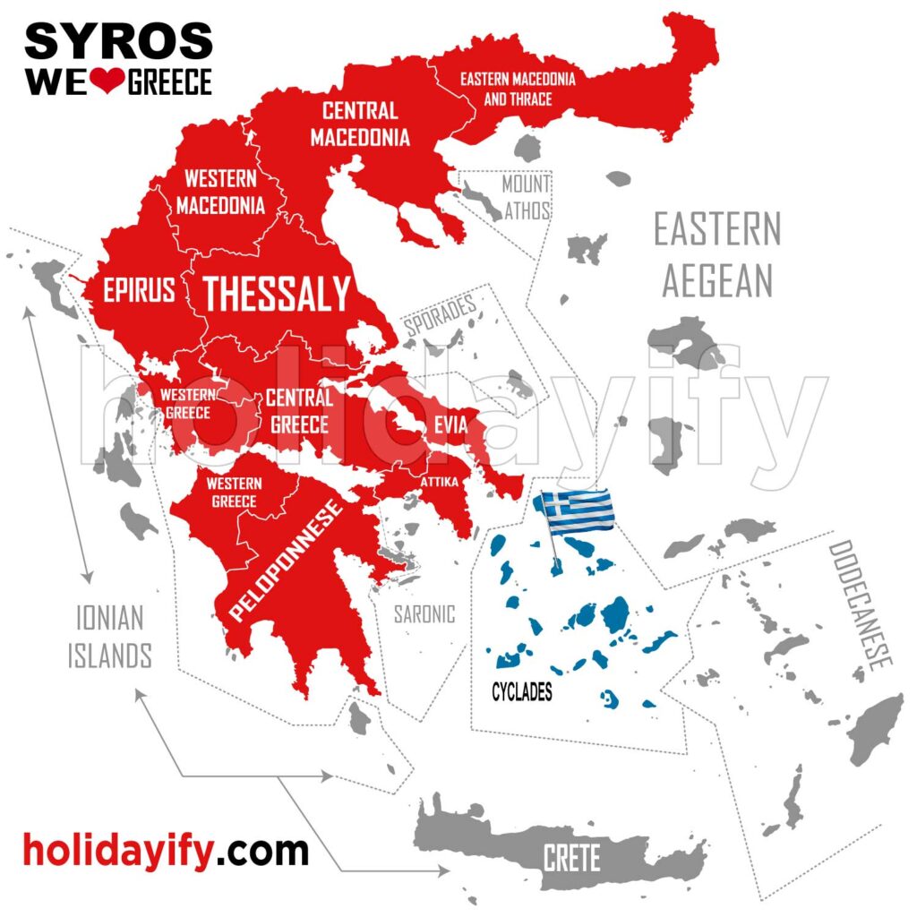 where is syros island greece map