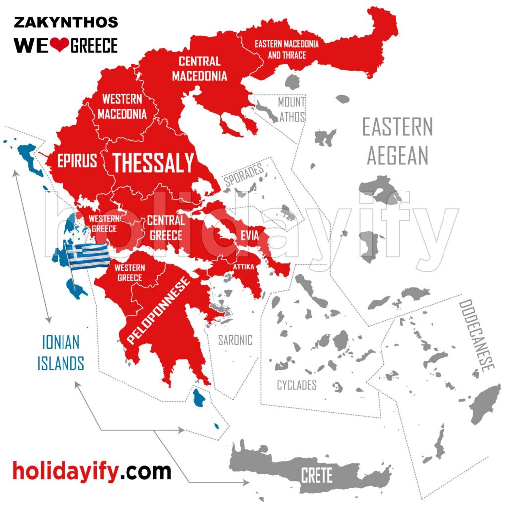 where is zakynthos island greece map